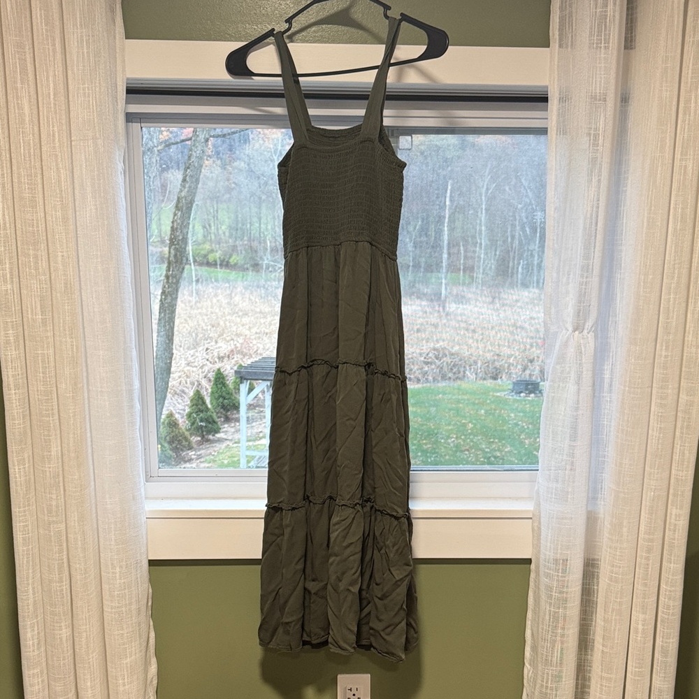 SHEIN Green Tiered Maxi Dress